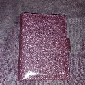 pink glitter planner 2018